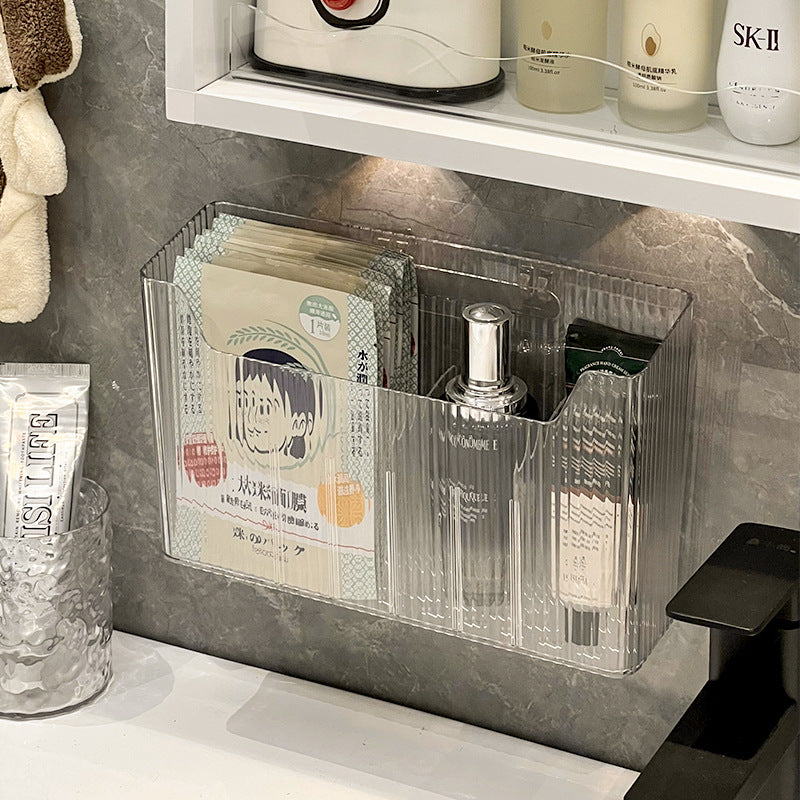 Bathroom comb toothbrush toothpaste storage rack punch-free wall-mounted bathroom cabinet toilet wash basin handy gadget storage box