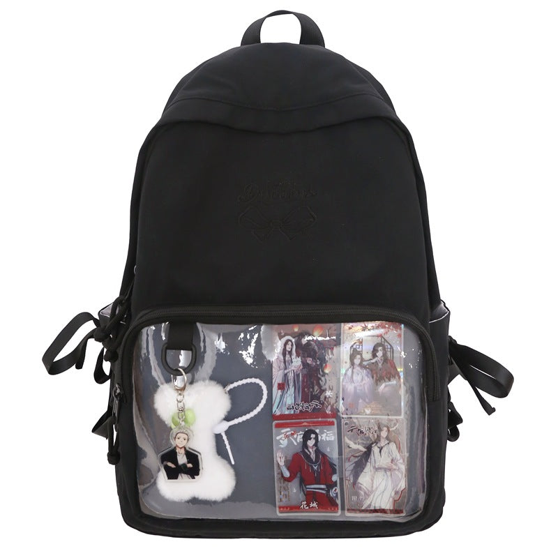 2025new arrival forest style large capacity backpack for women, preppy style soft girl girleasiest for match transparent pain bag school bag