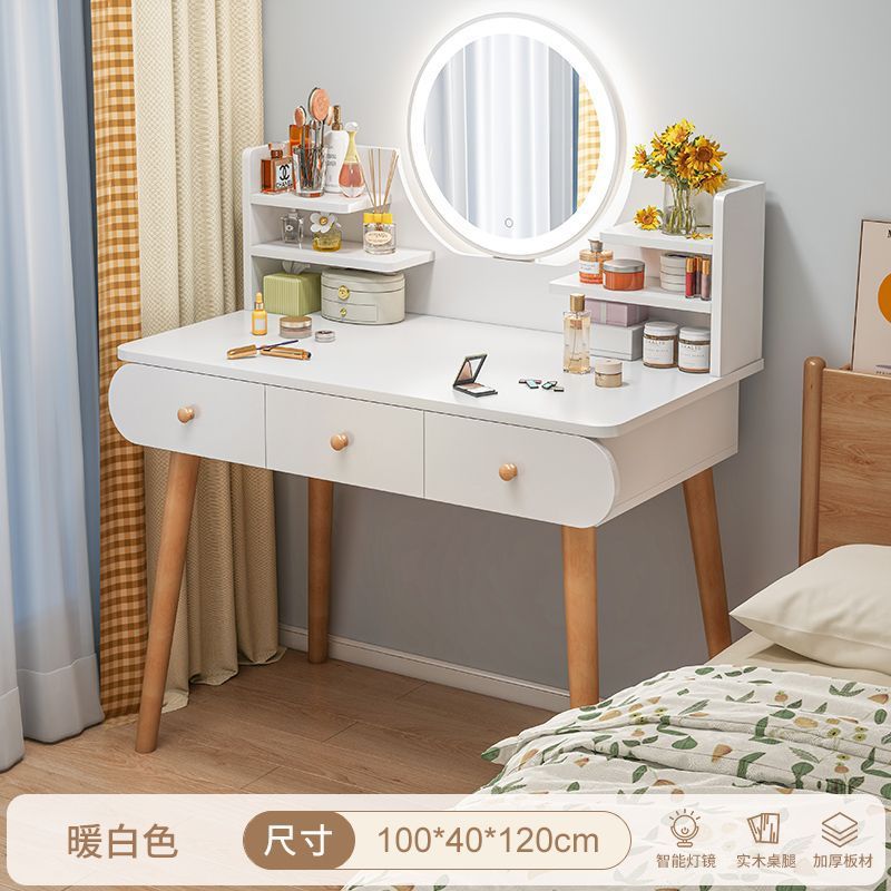 Modern minimalist vanity table - bedroom, small apartment, master bedroom - new light luxury style, trendy storage cabinet, all-in-one desk, makeup table