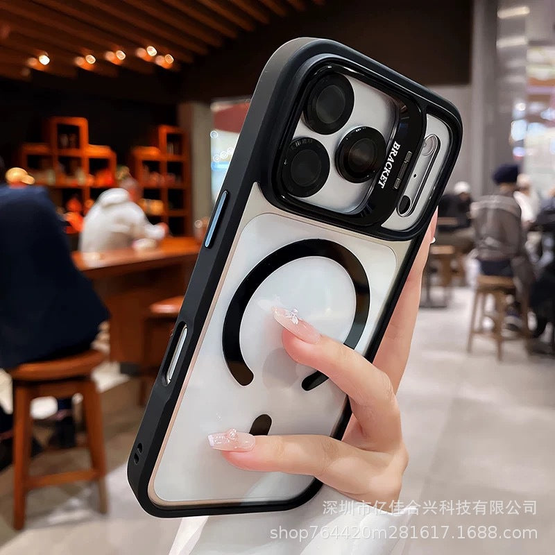 Suitable for apple 17 mobile phone case 16 magnetic u1 holder with lens film iphone14promaxpc protective case 11