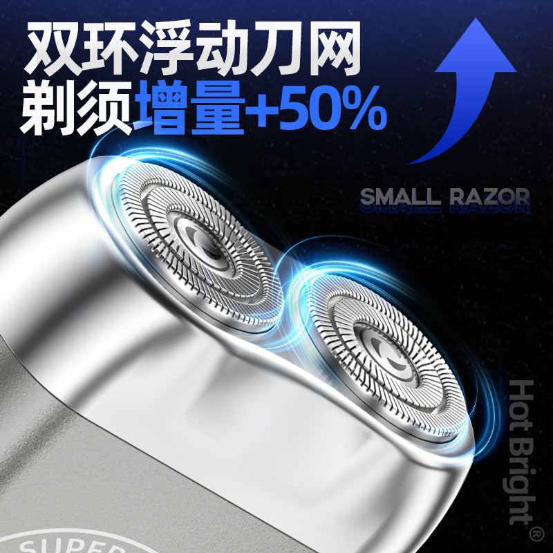 New mini electric shaver - compact, powerful, and portable. aluminum alloy beard trimmer, washable, for men