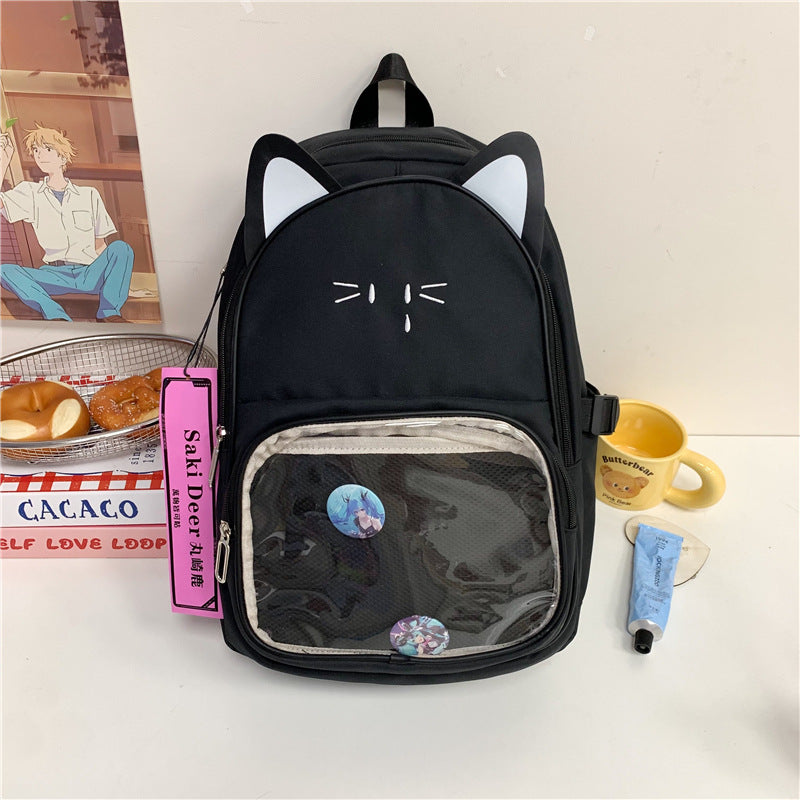 New high-value, fresh, sweet and cute female backpack, junior high school student schoolbag, light travel and large-capacity backpack.