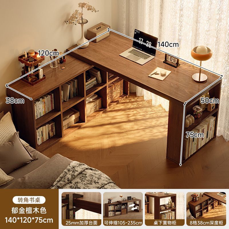 Corner desk bookshelf bookcase all-in-one table bedroom home extendable vanity corner computer desk office desk