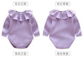 Girls' european and american style spring/autumn long-sleeve ruffle solid color romper jumpsuit outfit