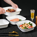 Creative minimalist ceramic baking pan - square ceramic deep dish for restaurants, hotels, and home use - perfect for fruit, salads, and baking