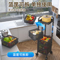 360-degree rotating vegetable organizer, kitchen floor-standing multi-tier round storage rack, dedicated basket storage for vegetables