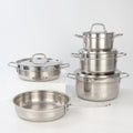 Export turkey stainless steel thickened bottom suit soup pot 9-piece set pan frying pan milk pot cookware suit