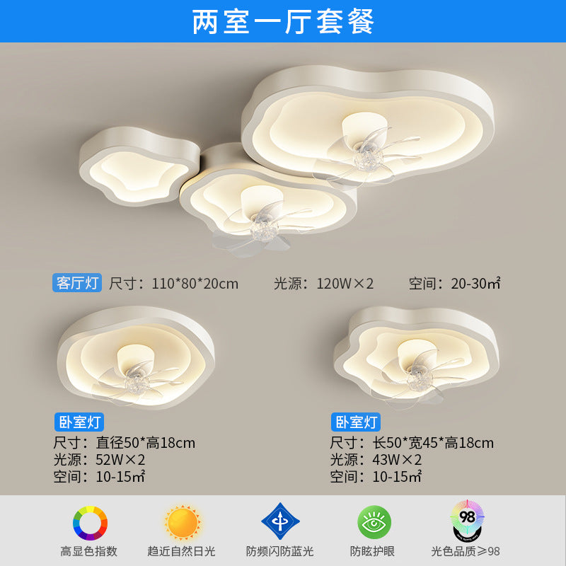 Whole House Lighting Package Nordic Creative Cloud Bedroom Light Modern Simple Light Luxury Moving Head Fan Light Living Room Light
