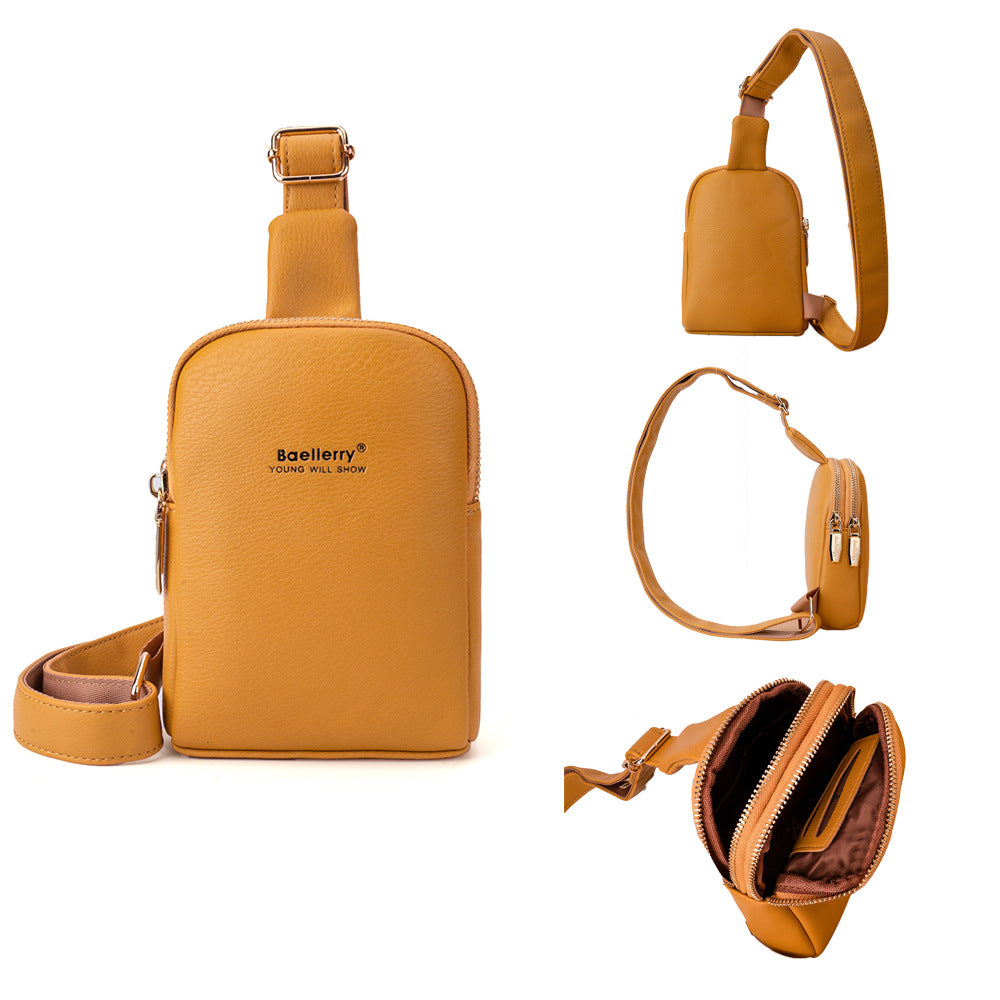 Baellerry new women's large-capacity breast bag  solid color versatile messenger shoulder bag fashionable mobile phone bag