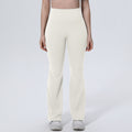 New arrival cross-border pure color breathable high waist hip lifting tight wide leg pants sports running fitness bell bottoms yoga clothes for women