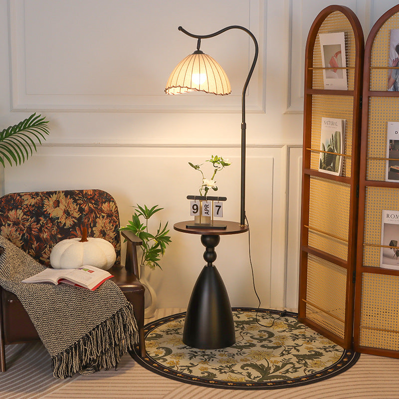 Cream style storage rack all-in-one floor lamp living room sofa next to a few ornaments atmosphere lamp bedroom bedside counter lamp
