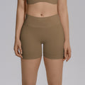 seamless knittingv waist peach hip lifting tight high waist yoga shorts sports running fitness three-quarter shorts
