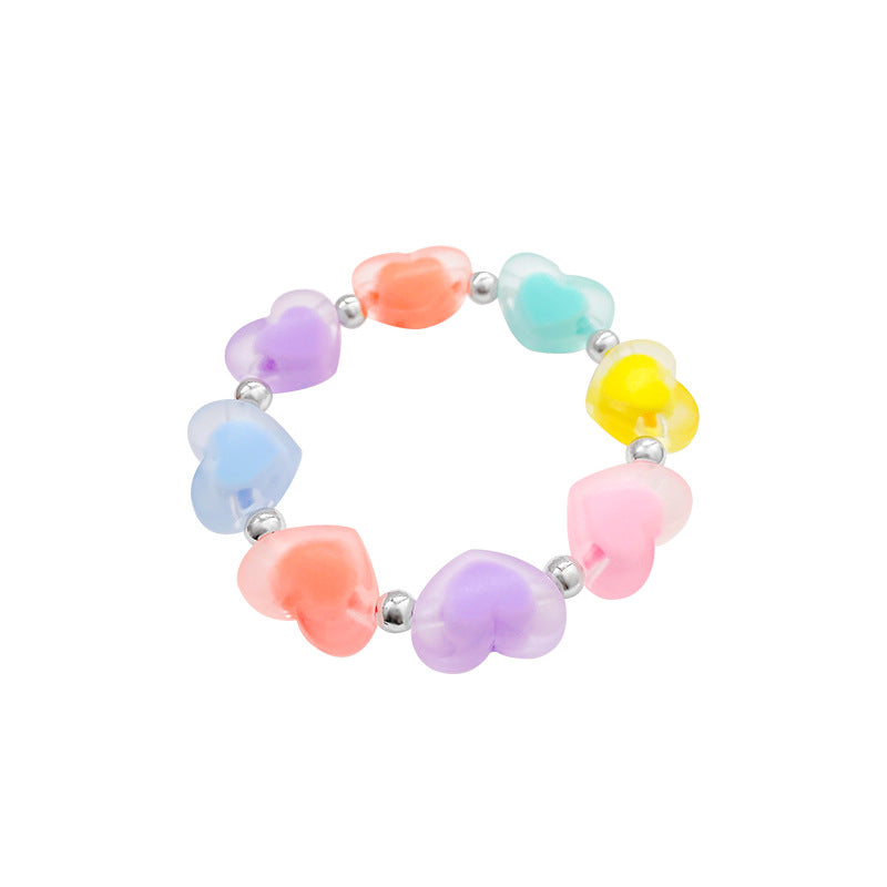 Dopamine candy color heart beaded bracelet - trendy, sweet, and versatile style for women - hot girl inspired jewelry