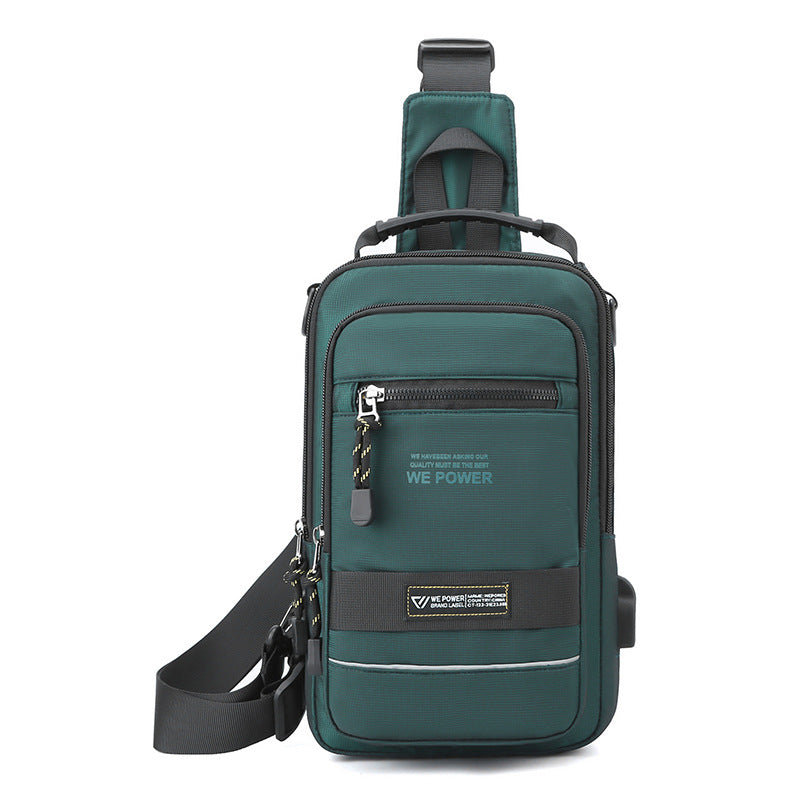 New men's breast bag outdoor function messenger bag European and American trend shoulder bag multi-functional small backpack  special supply