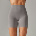 Spring/summer new solid color yoga shorts - double-sided brushed, high-waisted, stretchy, activewear, fitness, 3/4 length yoga pants for women