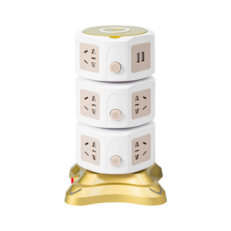 Vertical socket for home multi-function usb wireless charging plug-in tower type plug-in multi-interface stereo drag wiring board