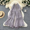 Casual pants  summer fairy gentle style versatile high waistloose wide leg culottes cover flesh and crotch chiffon pants