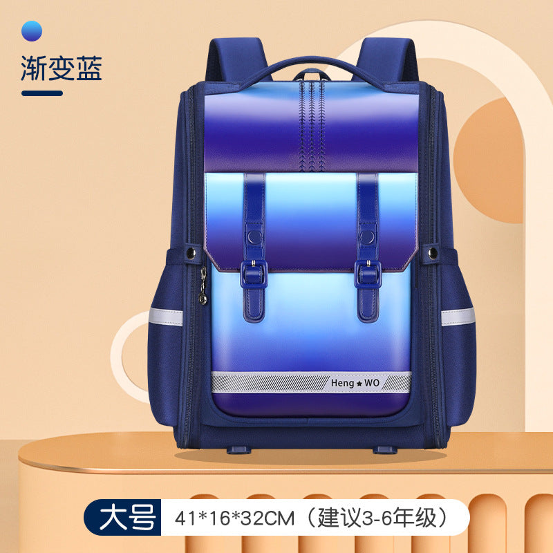 Elementary school backpack for boys and girls, large capacity, pressure-reducing, spine-protecting all-in-one backpack for grade 3