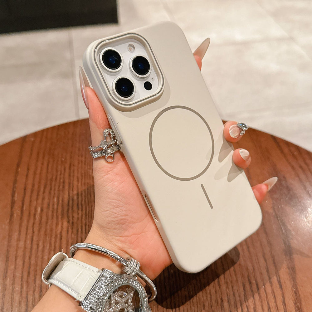 Suitable for apple 17promax soft pc color matching thin ring magnetic phone case iphone15 high-end protective cover