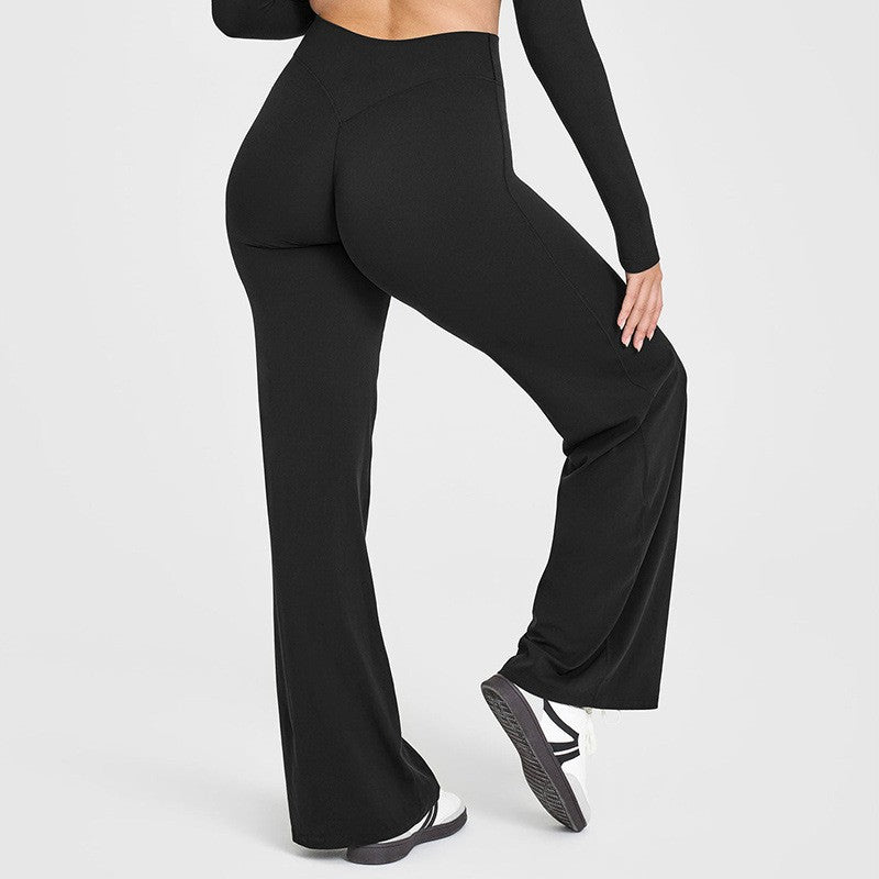 best selling straight-leg pants nude brushed sports casual yoga pants peach butt high waist large stretch fitness pants