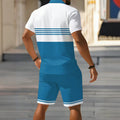 hot-selling men's polo shirt set, new summer two-piece casual short-sleeve and shorts set, dropshipping available