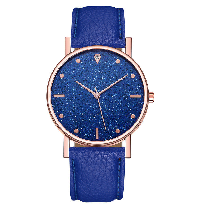 Factory direct wholesale watches: women's starry sky leather quartz wristwatch, gift watch, ladies' watch