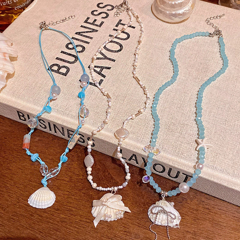 Beach vacation style starfish shell necklace for women 2026 new style classyaccessible luxuryniche style clavicle chain accessories