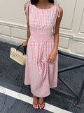 new arrival: cross-border fashion, european & american style, fresh & versatile plaid sleeveless bodycon dress