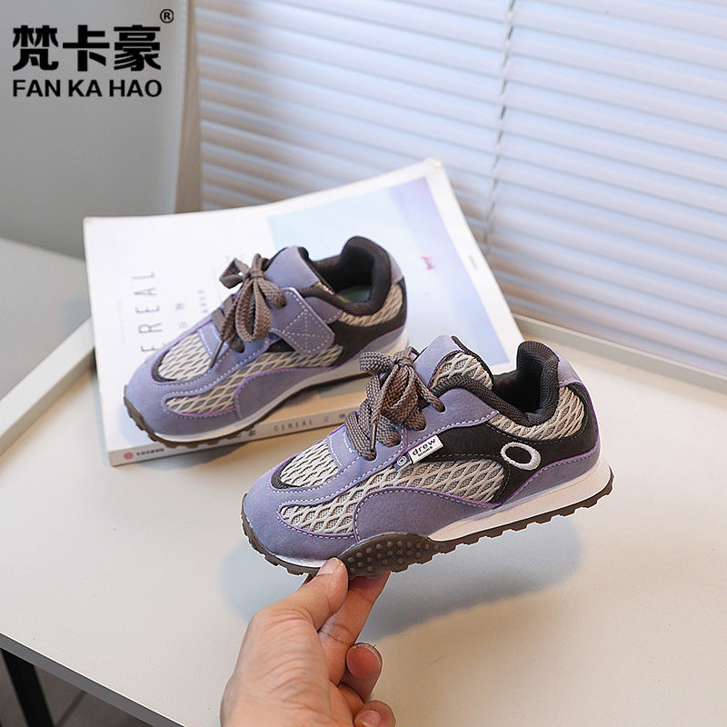 Vancahao sneakers:  autumn new korean style kids' fashion trendy mesh aglet shoes, girls' running shoes