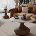 Accessible luxury iron art round small tea table tempered glass combination designer small apartment model room living room creative coffee table