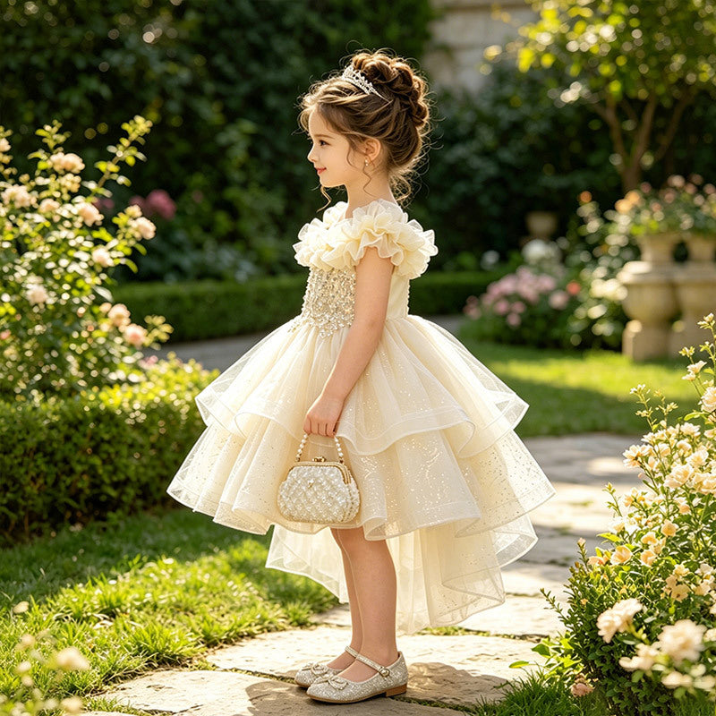 export girls' dresses - high-low hem, tulle flower girl dresses, children's princess dresses - in stock & wholesale