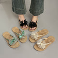 Summer fashioneasiest for matchnew arrivalpure colorcasual one-line sandals women's outwear soft bottom classic ribbon beach slippers