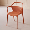 Modern minimalist plastic backrest chair, stackable living room chair, outdoor restaurant chair, cafe high back dining chair