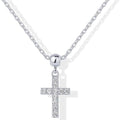 Amazon cross-border niche minimalist cubic zirconia cross pendant necklace for women