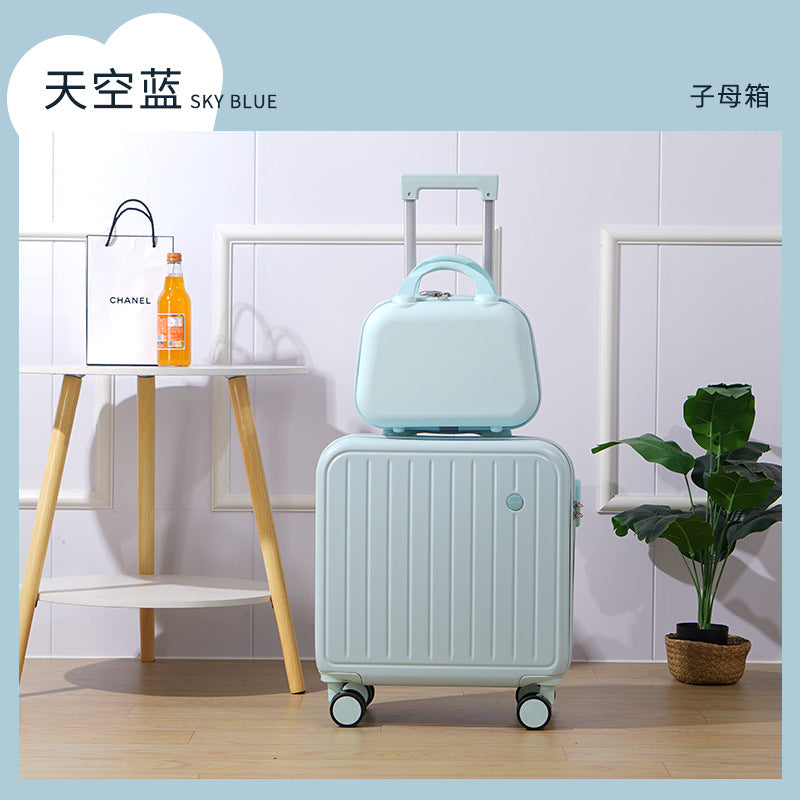 New small-capacity boarding case 18-inch trolley case universal wheel suitcase portable password case men's and women's high-value case