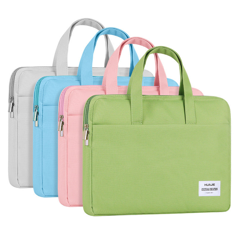Portable file bag Student tutoring bag Carry book bag Multifunctional computer bag File briefcase Office bag Canvas
