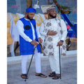African  t-shirt long sleeves + pants 3-piece set independent station matte cloth men's fashionembroideroutwear vest