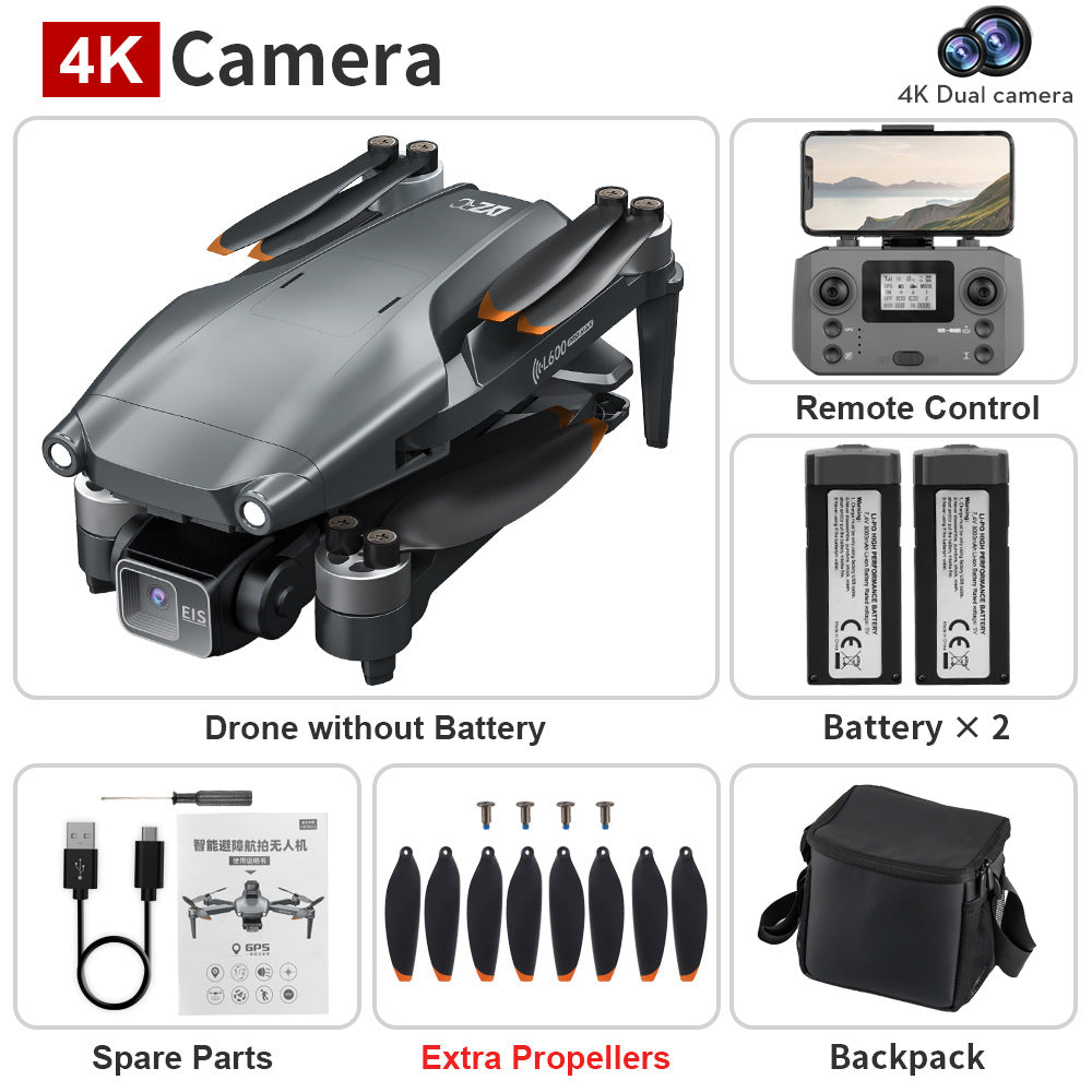 L600 drone gps return-to-home three-axis gimbal hd aerial photography quadcopter obstacle avoidance brushless remote control aircraft