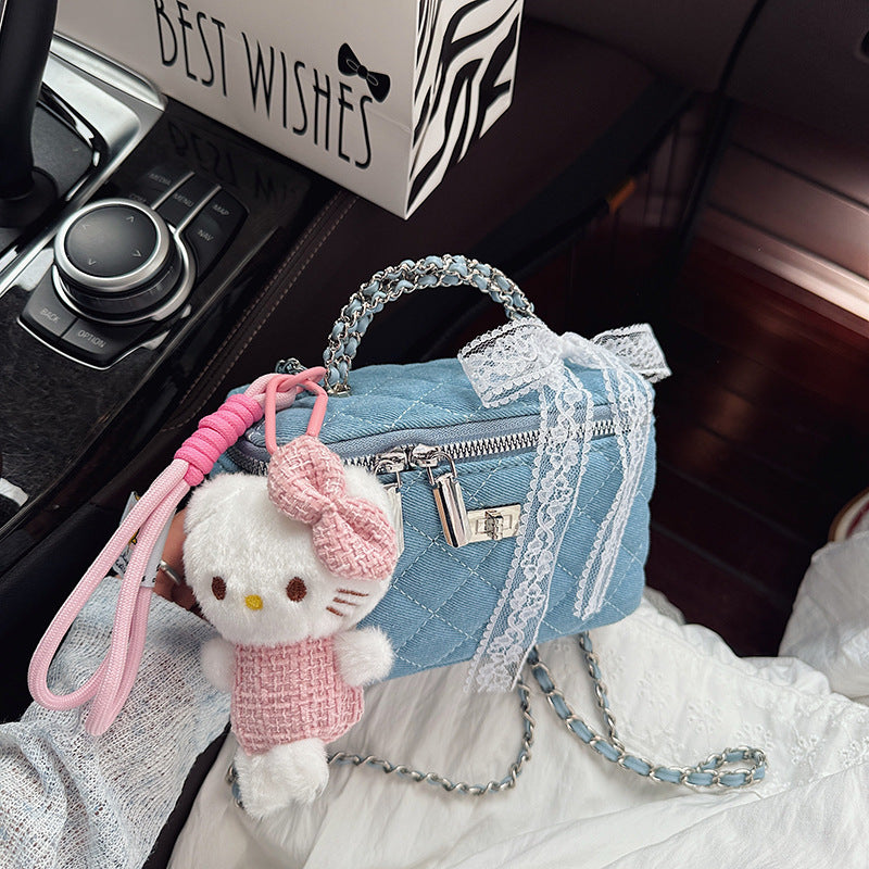 Live supply Factory direct sales Fashion fresh diamond chain Versatile Internet celebrity explosion Shoulder crossbody women's box bag