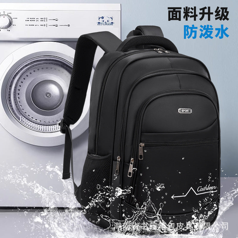 New business backpack men's multi-functional backpack simple large capacity computer bag schoolbag plus logo bag commuting