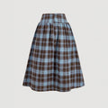 plaid pleated casualpreppy style skirt blue plaid autum skirt