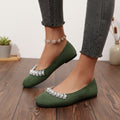 Exportplus sizeflats women's  rhinestone beaded french soft bottom evening shoes velvet spring elegant flatsflats