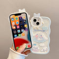 Wavy little monster case for apple iphone 16, iphone 12 pro cinnamoroll cartoon tpu glossy protective cover