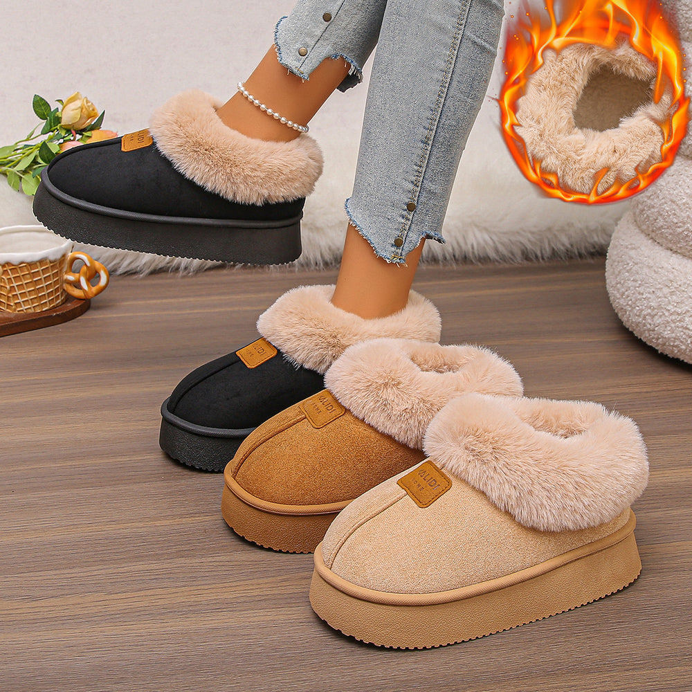 plus sizewinternew arrival fur all-in-one snow boots women's non-slip northeast cotton boots fleece-linedthickenedheattech cotton shoes