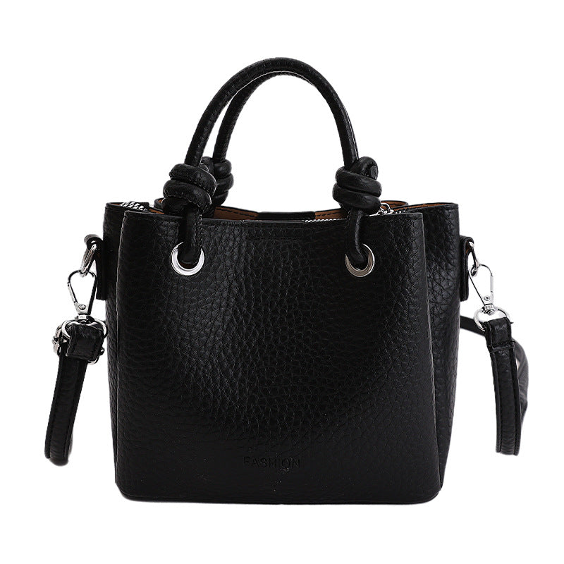 Premium lychee grain bucket bag - 2026 spring new arrival - tote, basket, large capacity shoulder & crossbody bag