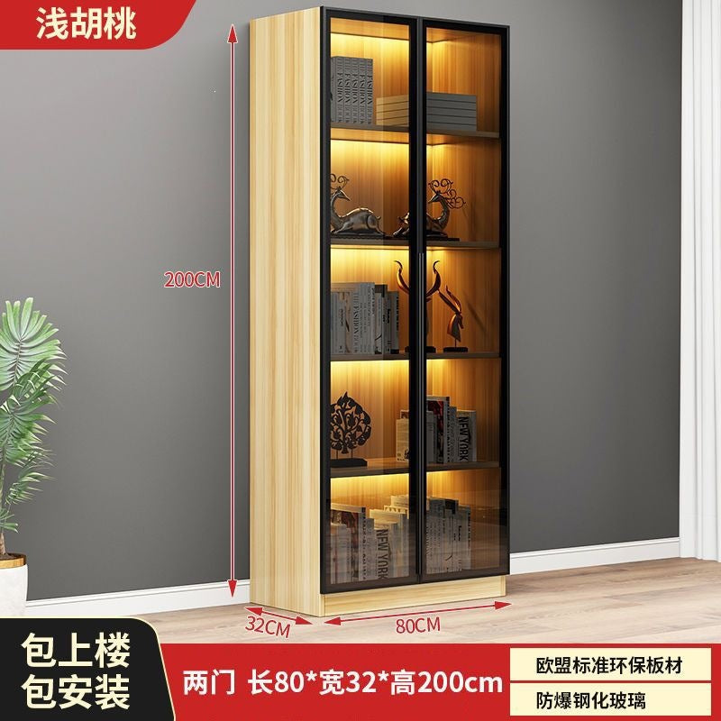Casual glass door bookcase combination floor-standing display cabinet accessible luxury living room figure gundam storage wine cabinet