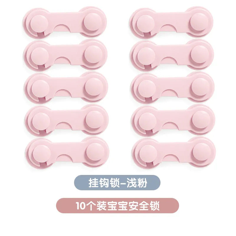 Wholesale double-lock child safety drawer locks - anti-pinch hand protection strips for baby safety - childproof door lock buckles & hook locks