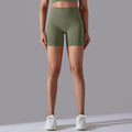 European and american high-waisted butt-lifting seamless quick-dry breathable yoga workout shorts for women - running, training, and fitness