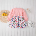 Children's long-sleeved floral bubble dress