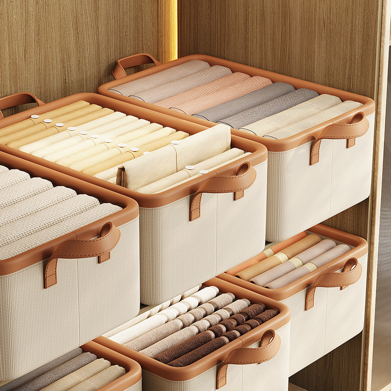 Wardrobe Clothes Pants Storage Box Clothes Layered Storage Artifact Household Folding Organizing Basket Storage Box Organizing Box
